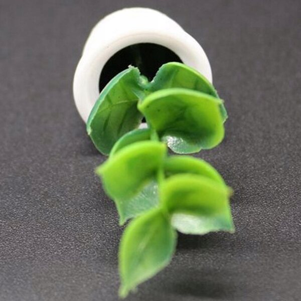 Miniatuur groene plant 2 stuks 1:12 voor poppenhuis in decoratieve hars