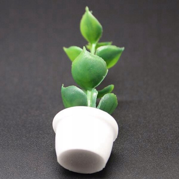 Miniatuur groene plant 2 stuks 1:12 voor poppenhuis in decoratieve hars