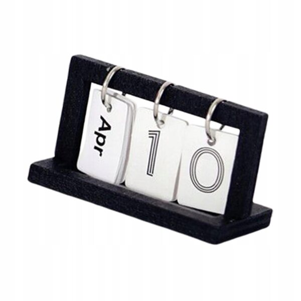 Mini calendario da scrivania in legno per casa delle bambole scala 1:12 nero
