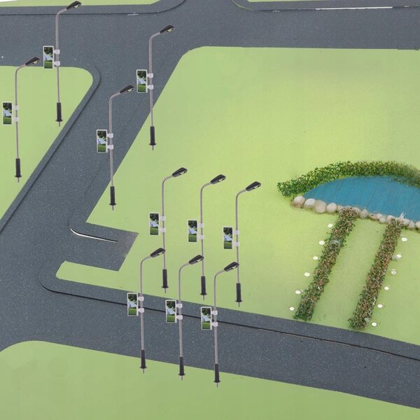 20 weiße LED-Modellierungslampen im Maßstab 1:100, Straßenlaternen, Straßenlaternen