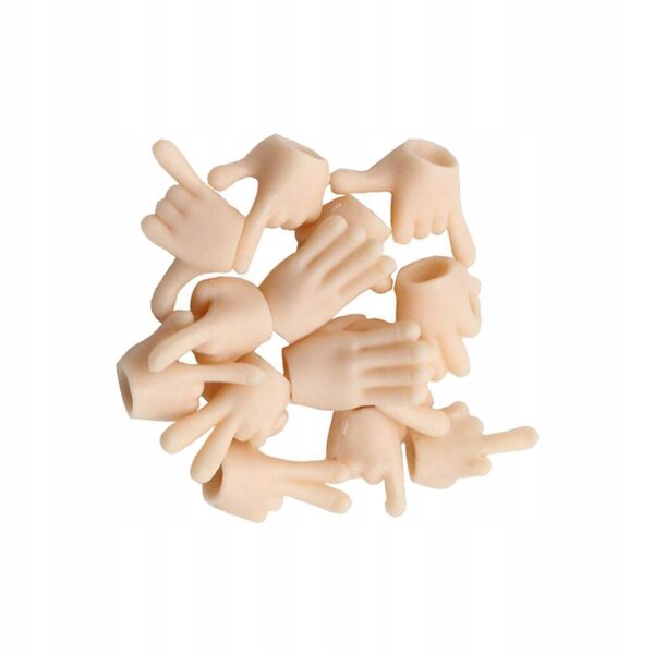 Mains miniatures pour poupées 1:12 lot de 7 pièces en bois blanc laiteux