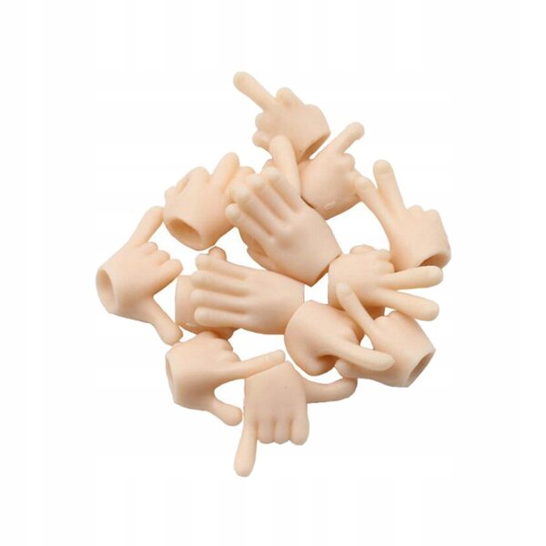 Mains miniatures pour poupées 1:12 lot de 7 pièces en bois blanc laiteux