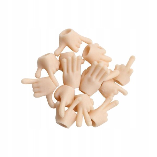 Mains miniatures pour poupées 1:12 lot de 7 pièces en bois blanc laiteux