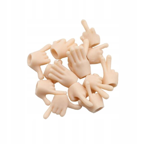 Mains miniatures pour poupées 1:12 lot de 7 pièces en bois blanc laiteux
