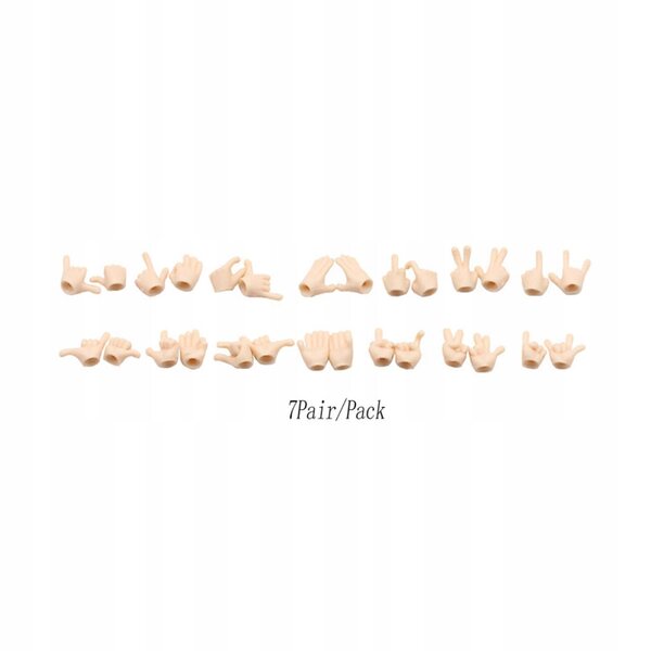 Mains miniatures pour poupées 1:12 lot de 7 pièces en bois blanc laiteux