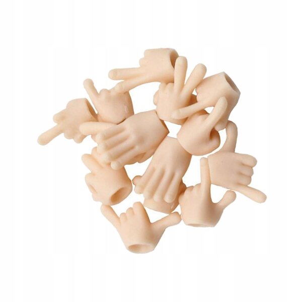 Mains miniatures pour poupées 1:12 lot de 7 pièces en bois blanc laiteux