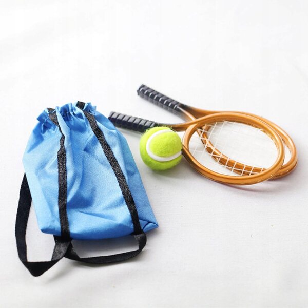 Miniatur-Tennisschläger und Ball-Set für KingLine 1:12 Puppenhäuser