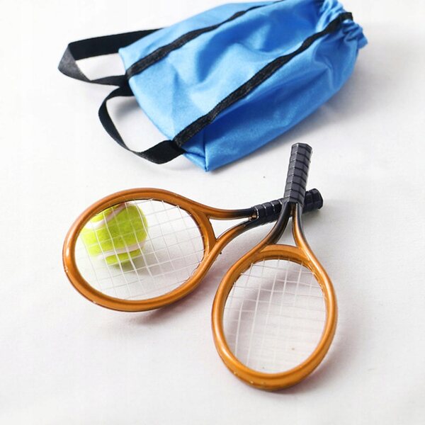 Miniatur-Tennisschläger und Ball-Set für KingLine 1:12 Puppenhäuser