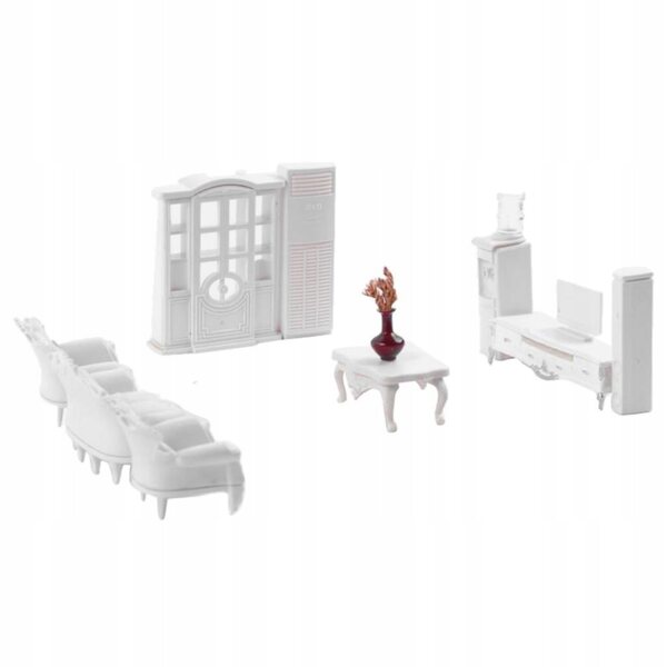 1:25 Miniatur-Möbelset für Vintage-Wohnzimmer mit Holzzubehör