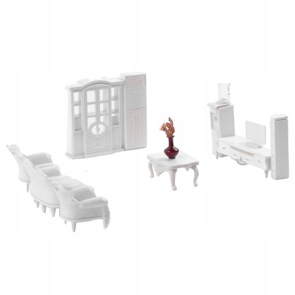 1:25 Miniatur-Möbelset für Vintage-Wohnzimmer mit Holzzubehör