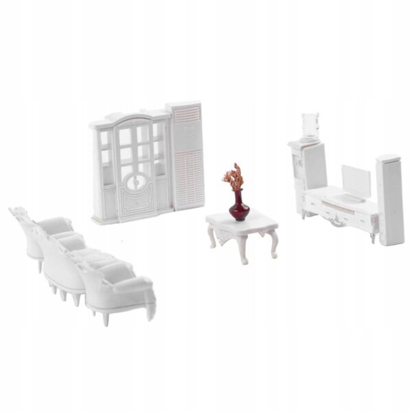 1:25 Miniatur-Möbelset für Vintage-Wohnzimmer mit Holzzubehör