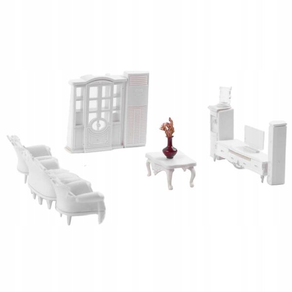 1:25 Miniatur-Möbelset für Vintage-Wohnzimmer mit Holzzubehör