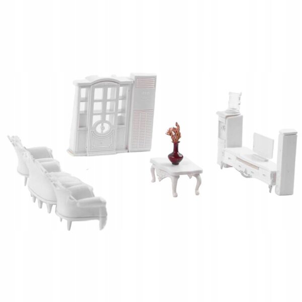 1:25 Miniatur-Möbelset für Vintage-Wohnzimmer mit Holzzubehör