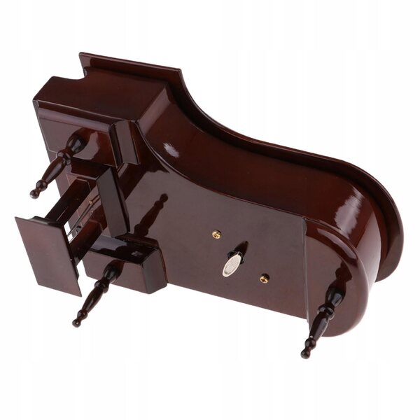 1:12 Miniaturklavier mit Spieluhr, braun, Holz-Kunststoff-Modell