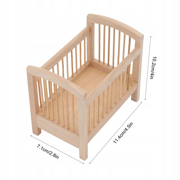Lit miniature en bois pour poupées à l'échelle 1:12, réaliste et résistant