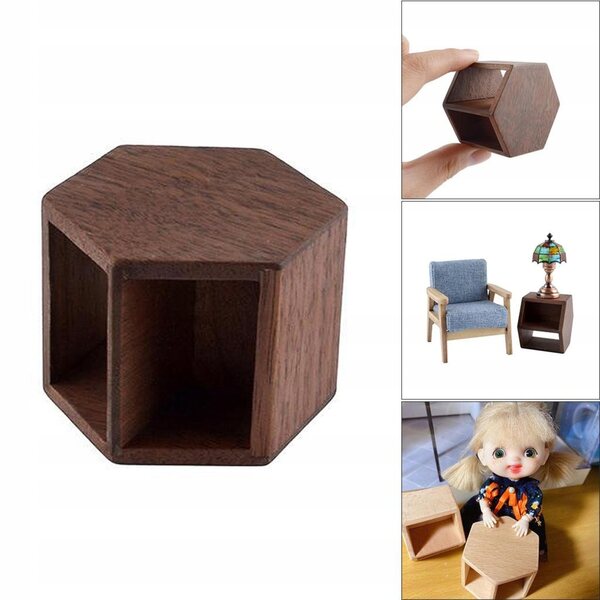 Mini tavolino in legno di noce per casa delle bambole scala 1:12 e 1:6