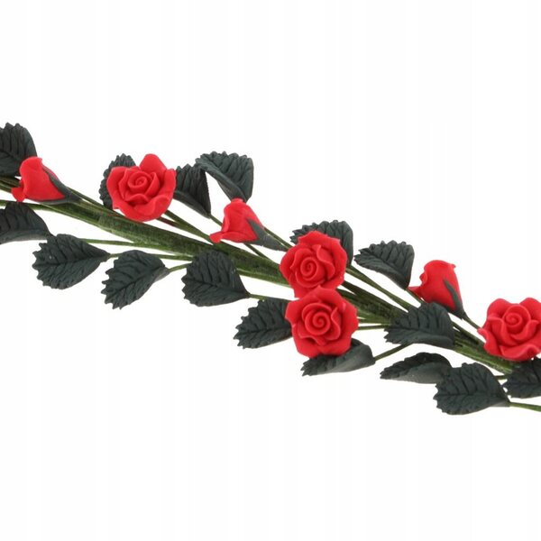 Miniatura rosa rossa in argilla 1:12 per casa delle bambole decorazione artigianale