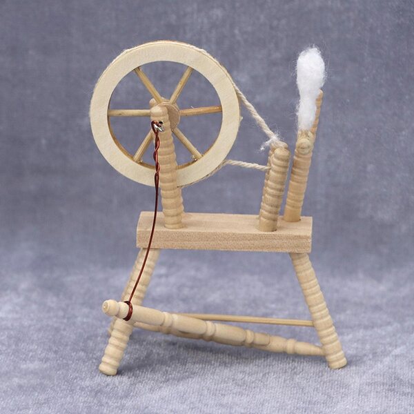 Miniatura Ruota in Legno Non Verniciata per Casa delle Bambole Scala 1:12