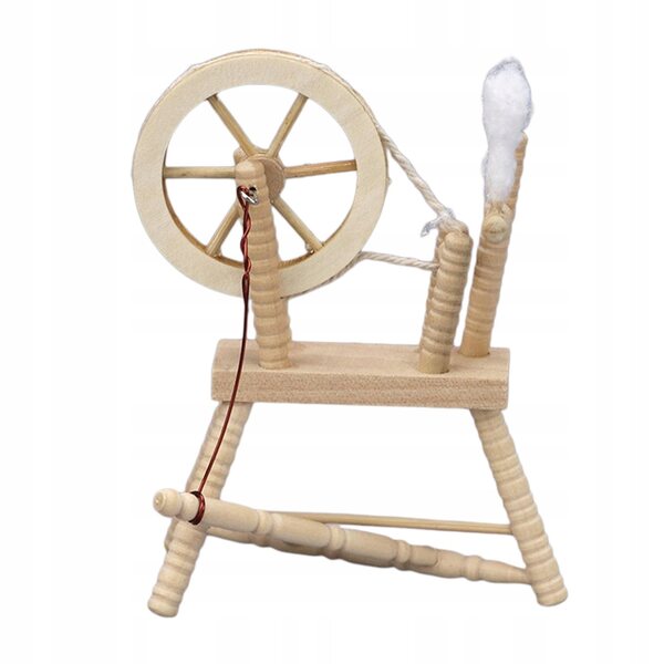 Miniatura Ruota in Legno Non Verniciata per Casa delle Bambole Scala 1:12