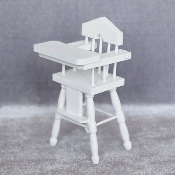 Miniatur-Hochstuhl aus Holz 1:12 für Puppenhaus, dekoratives Accessoire