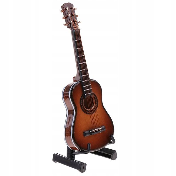 Klassisches Gitarrenmodell aus Holz im Maßstab 1:12 für Puppen und Actionfiguren