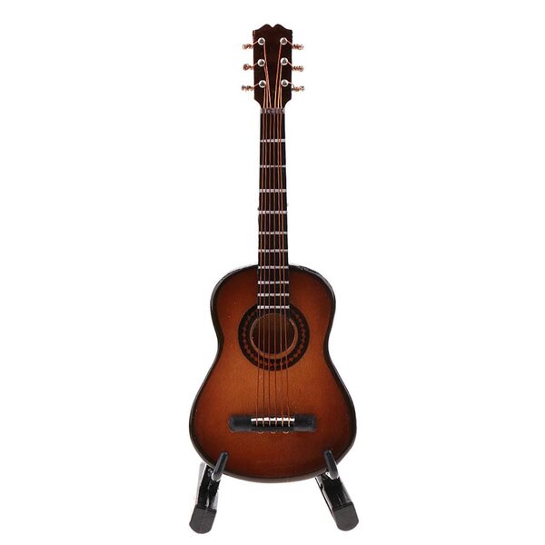 Klassisches Gitarrenmodell aus Holz im Maßstab 1:12 für Puppen und Actionfiguren