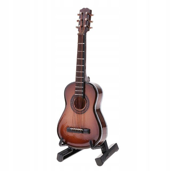 Klassisches Gitarrenmodell aus Holz im Maßstab 1:12 für Puppen und Actionfiguren