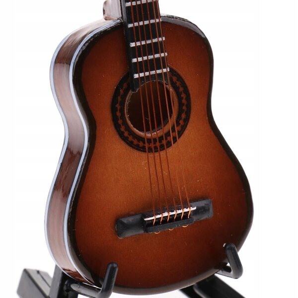 Klassisches Gitarrenmodell aus Holz im Maßstab 1:12 für Puppen und Actionfiguren