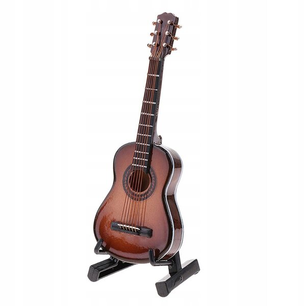 Klassisches Gitarrenmodell aus Holz im Maßstab 1:12 für Puppen und Actionfiguren