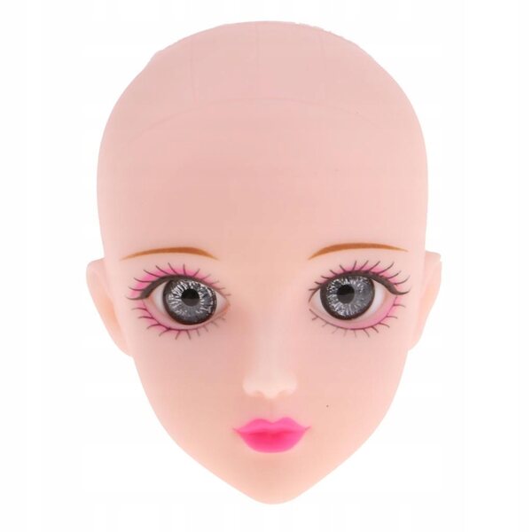 1/6 Gelenkpuppenkopf mit grauen 3D-Augen für BJD und OB Doll