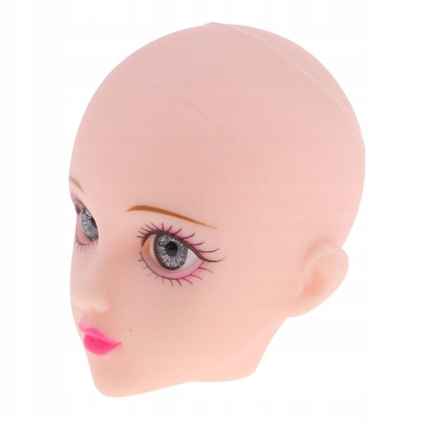 1/6 Gelenkpuppenkopf mit grauen 3D-Augen für BJD und OB Doll