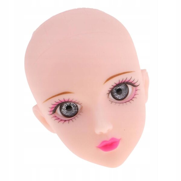 1/6 Gelenkpuppenkopf mit grauen 3D-Augen für BJD und OB Doll