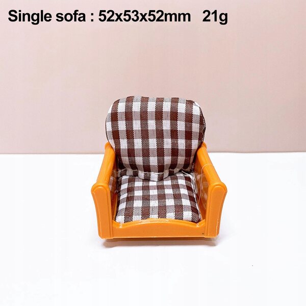 Mini divano singolo in scala 1:12 per casa delle bambole, accessorio decorativo in legno