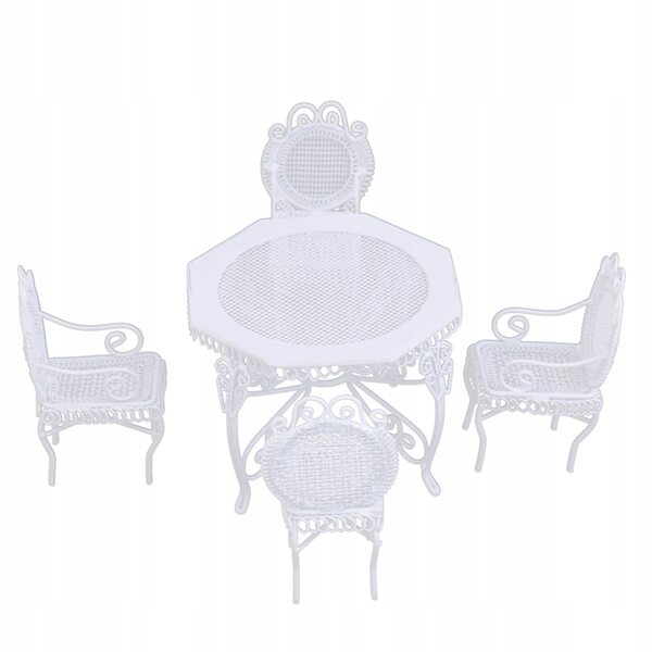 Set Miniature 1:12 Mobili Bianchi Per Casa Delle Bambole Sedie E Tavolo
