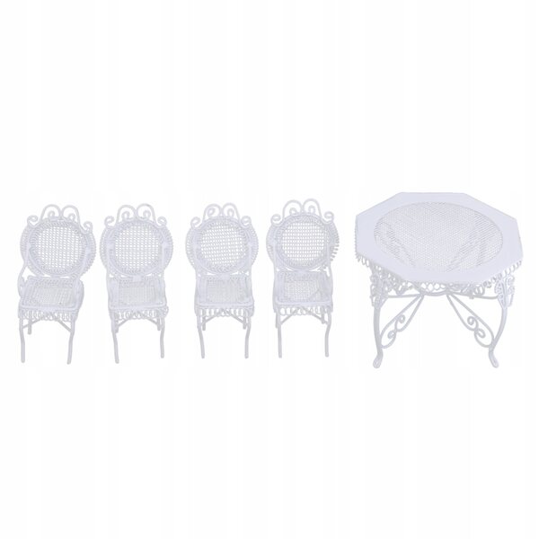 Set Miniature 1:12 Mobili Bianchi Per Casa Delle Bambole Sedie E Tavolo