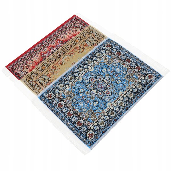Set Mini Tappeti Decorativi 3 pezzi per Case delle Bambole in Stile Retro