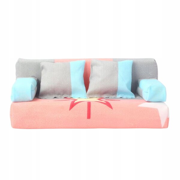 Miniatur-Sofa- und Kissen-Set für Puppenhaus im Maßstab 1:12
