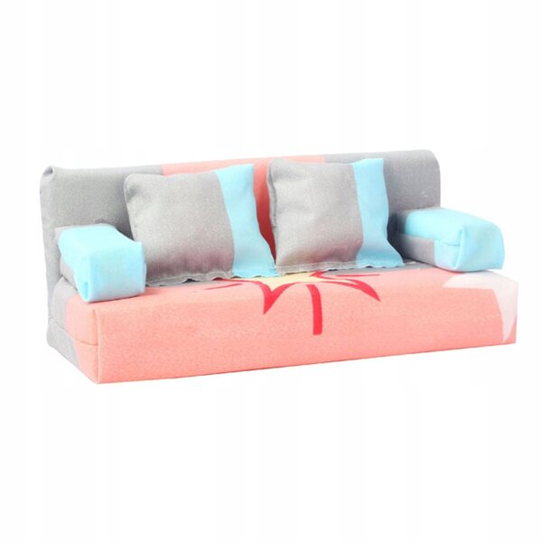 Miniature sofa og puder sæt til Dolls House 1:12 skala