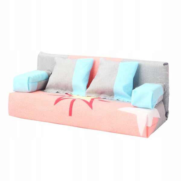 Miniature sofa og puder sæt til Dolls House 1:12 skala
