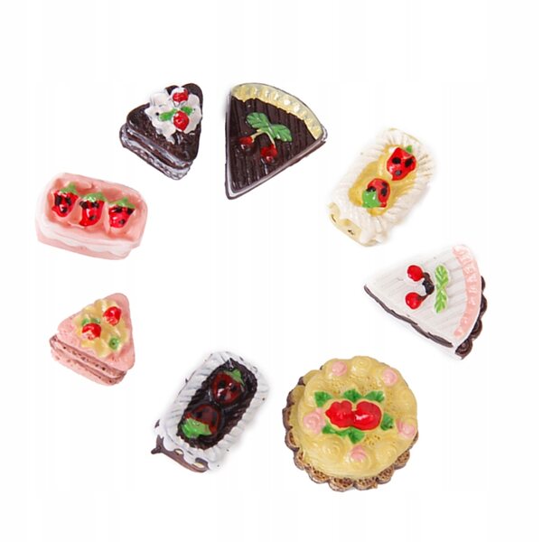 Lieve poppenhuisminiaturen 1:12 - 8 verschillende stukjes hars