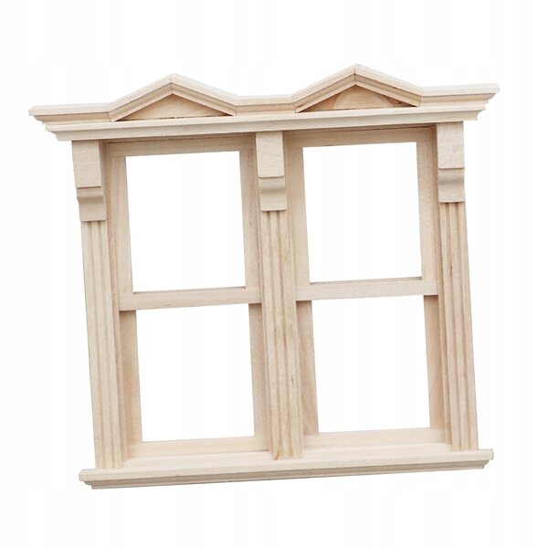 Holzfensterminiatur im Maßstab 1:12 für ein Puppenhaus im Stil A, widerstandsfähig und realistisch