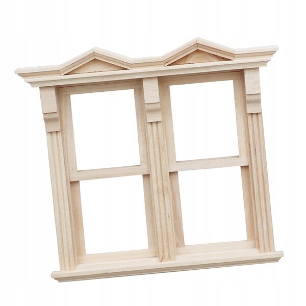 Holzfensterminiatur im Maßstab 1:12 für ein Puppenhaus im Stil A, widerstandsfähig und realistisch
