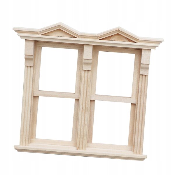 Holzfensterminiatur im Maßstab 1:12 für ein Puppenhaus im Stil A, widerstandsfähig und realistisch
