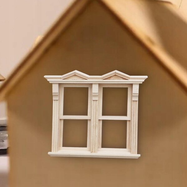 Holzfensterminiatur im Maßstab 1:12 für ein Puppenhaus im Stil A, widerstandsfähig und realistisch