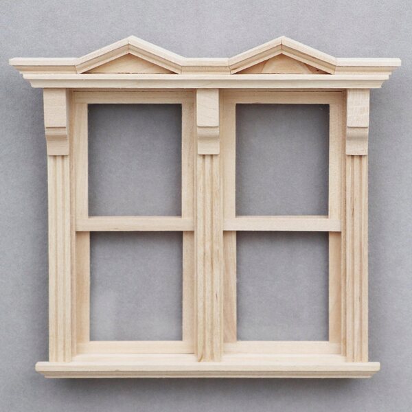 Holzfensterminiatur im Maßstab 1:12 für ein Puppenhaus im Stil A, widerstandsfähig und realistisch
