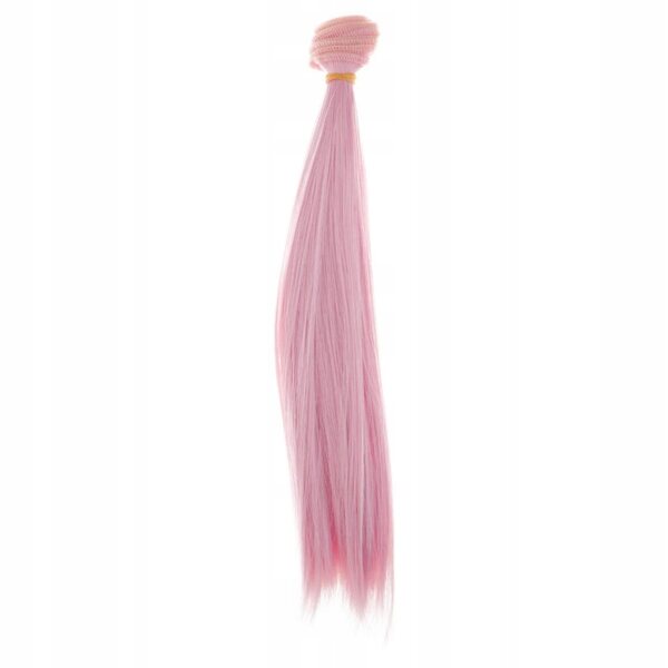 Capelli sintetici rosa per bambole BJD DIY, treccia alta, 25 cm di lunghezza