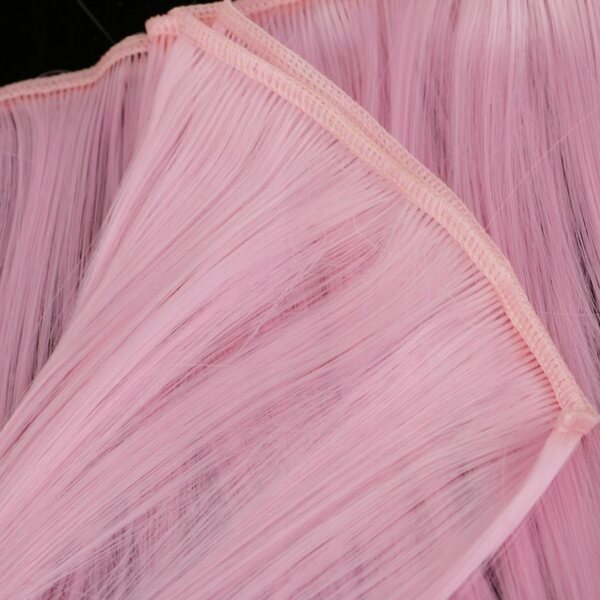 Capelli sintetici rosa per bambole BJD DIY, treccia alta, 25 cm di lunghezza
