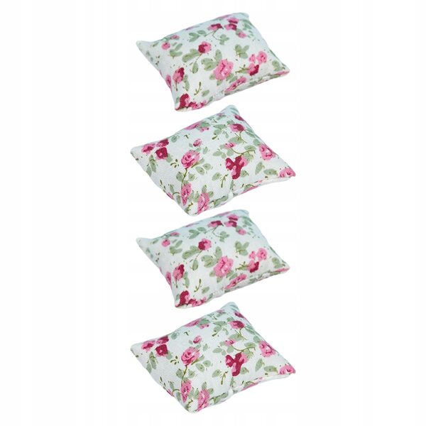 Mini rood kussen met bloemmotief voor 1:12 poppenhuis