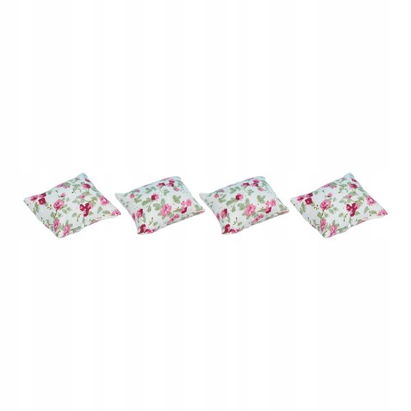 Mini rood kussen met bloemmotief voor 1:12 poppenhuis