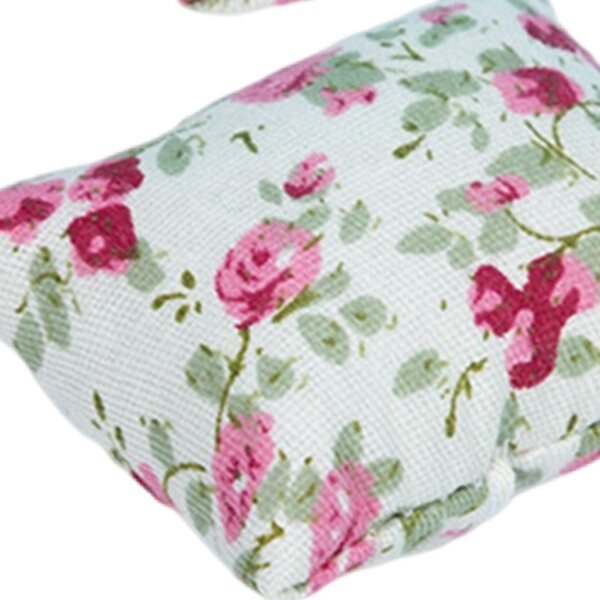 Mini rood kussen met bloemmotief voor 1:12 poppenhuis